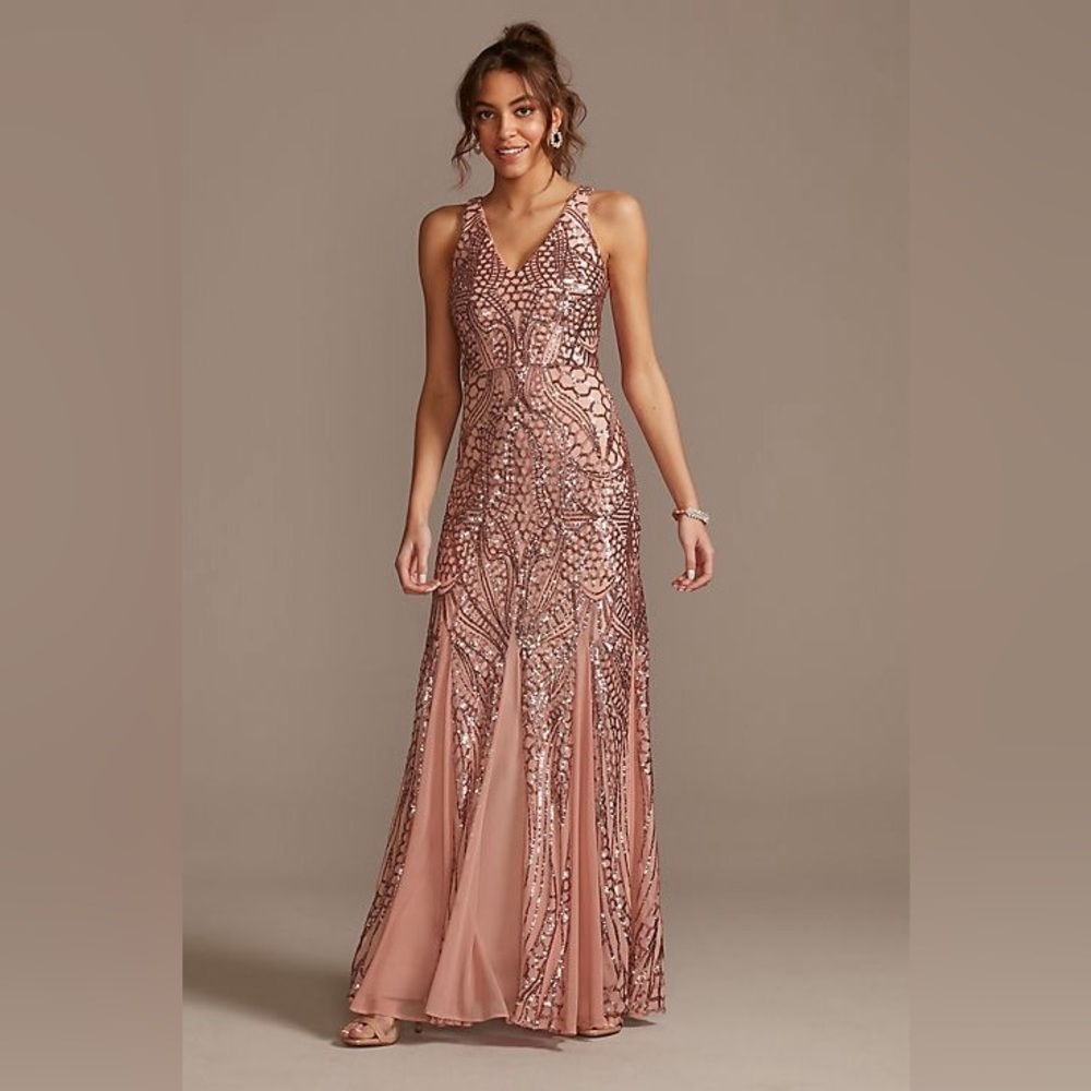 Nightway Pink Sequin Dress - Picture 1 of 11